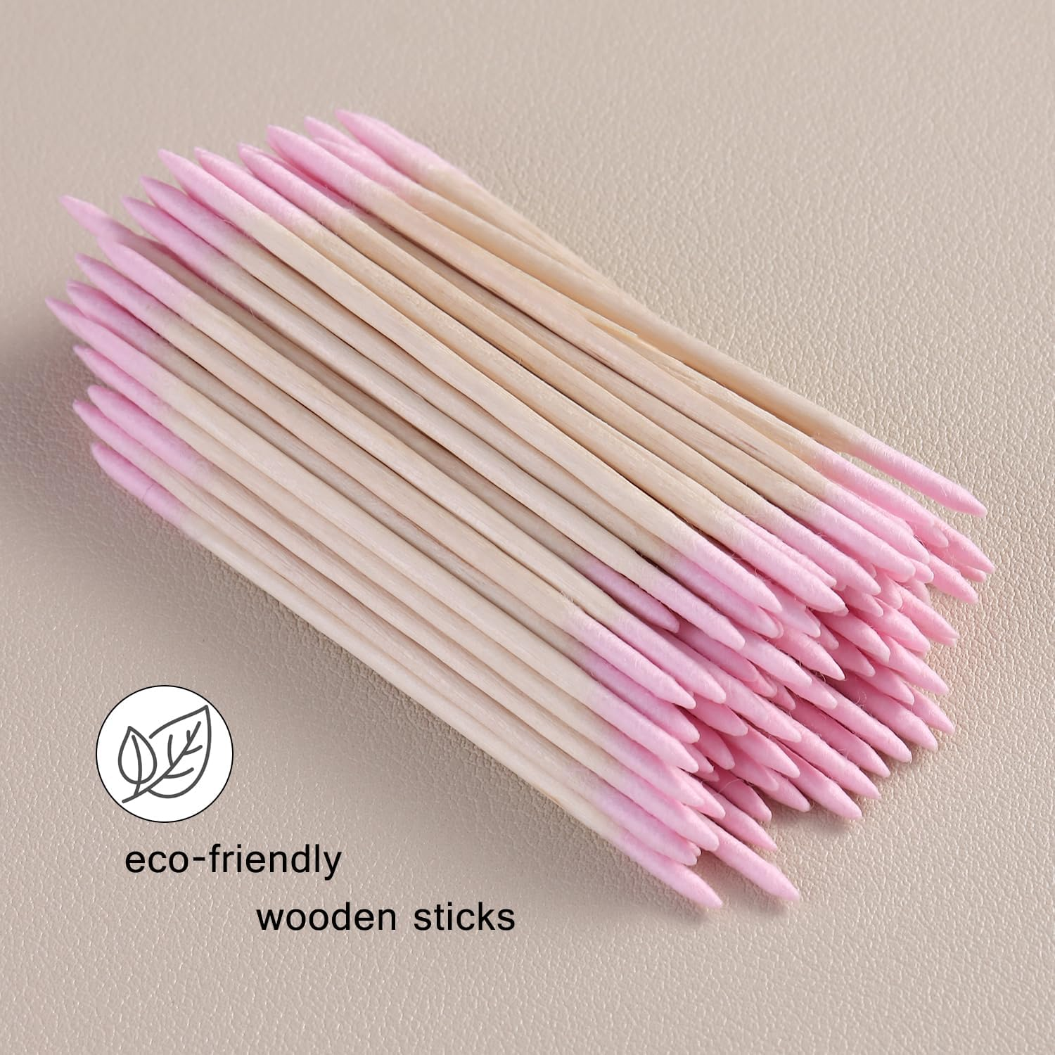 Fspronail 200Pcs Pointed Tip Cotton Swabs, Pink Double-Head Precision Microblading Cotton Swabs with Wooden Sticks Nail Polish Remover Pen Touch up Disposable Makeup Applicators Beauty Tools image number 5