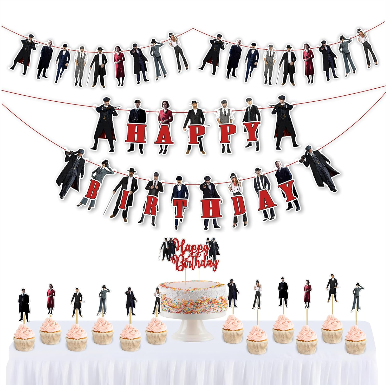 Paky Blnders Theme Birthday Party Supplies | Retro Gangster Decor, Banners & More for Bold, Vintage-Inspired Celebrations image number 1