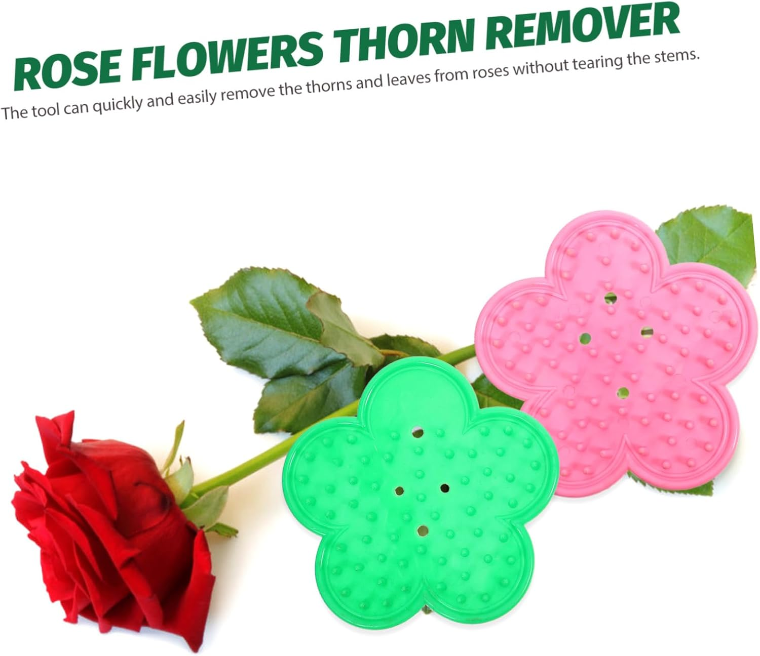 BESPORTBLE Rose Thorn Remover Pliers 2Pcs Plastic Rose Strippers Garden Thorn Stripping Tool for Home Gardening with Convenient Burr Removal in Green and Pink image number 5