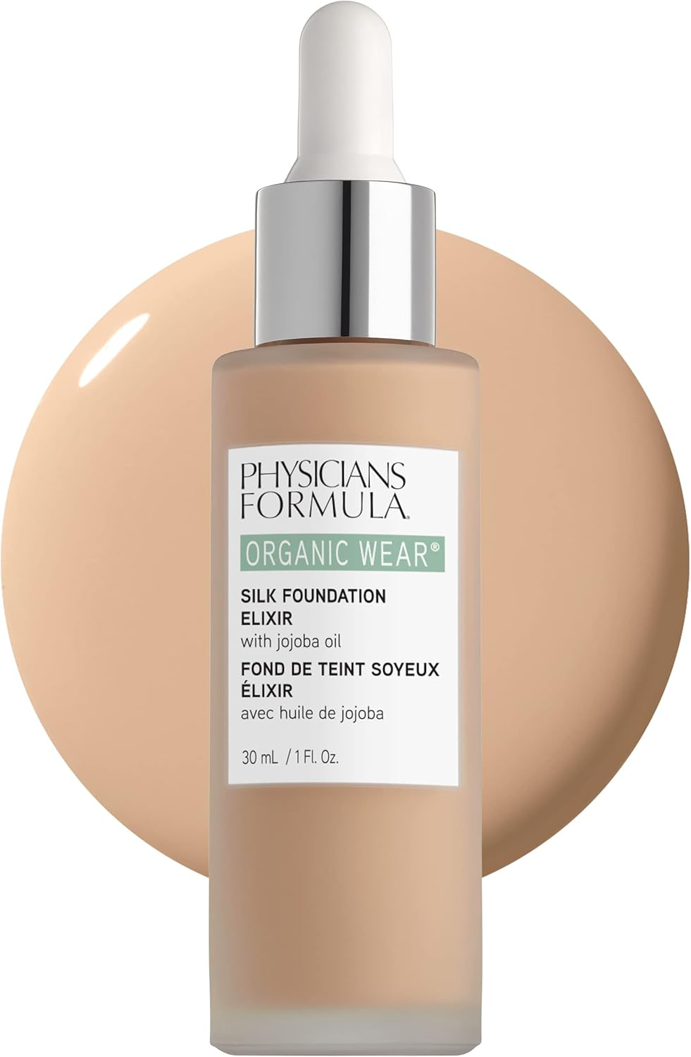 Physicians Formula Organic Wear All Natural Liquid Foundation Elixir Fair, Full Coverage | Dermatologist Tested, Clinicially Tested, 01 - Fair