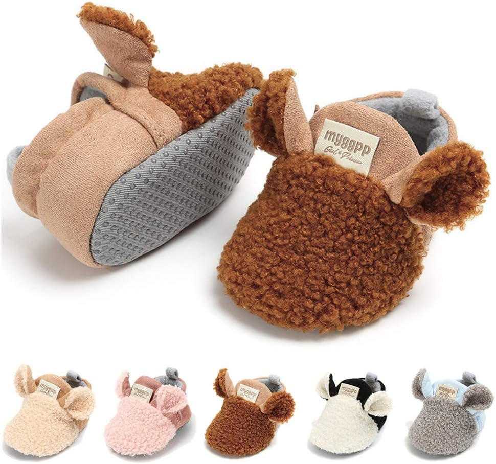 LAFEGEN Baby Booties for Boys Girls with Soft Lining Non Slip Gripper Newborn Infant Slipper Socks Toddler First Walker Crib Shoes 0-18 Months
