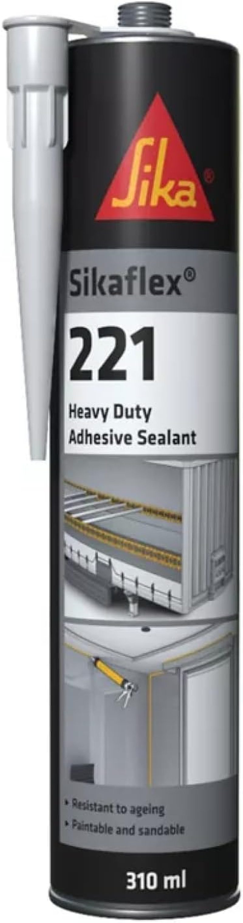 Sika Sikaflex 221 Heavy Duty Adhesive Sealant 310 Ml, Black