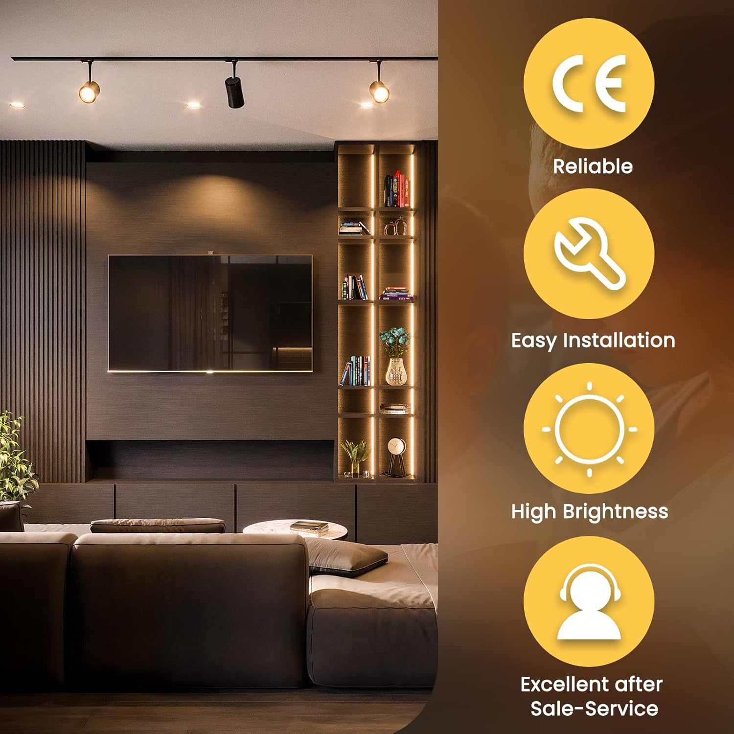 Bonlux Mini 35W GU10 Halogen Bulbs Dimmable Reflector Bulbs Warm White 2700-2800K, Spot Downlight Halogen Bulb Replacement for 3W Bulbs, GU10 2-Pin Base 360 Lumen 220V-240V, 8 Pack image number 3