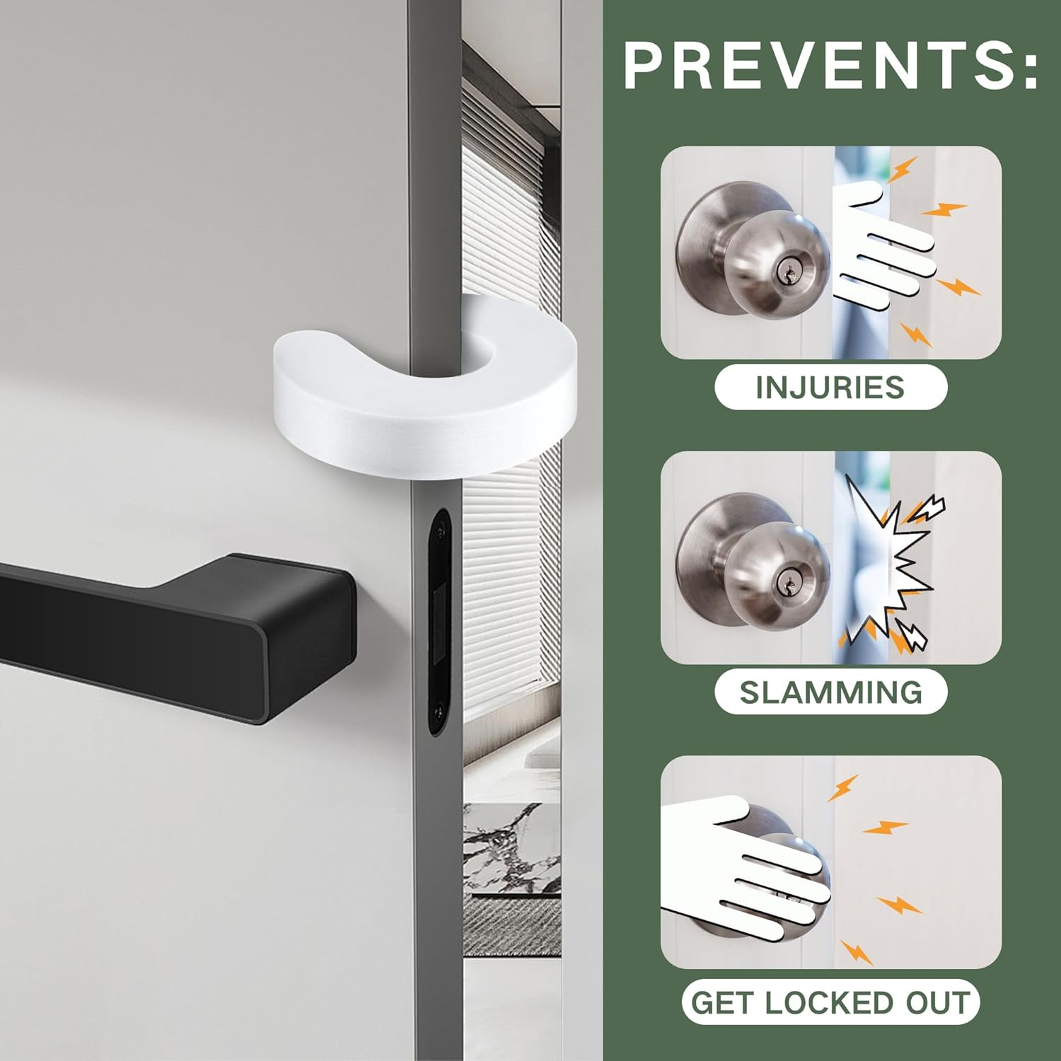 6 Pack Door Finger Pinch Guard, anti Door Slam Stopper, Cat Toddler Door Stopper, Foam Baby Child Proof Door Stopper, Baby Proofing Doors to Keep Door Open Stop Door from Slamming image number 4