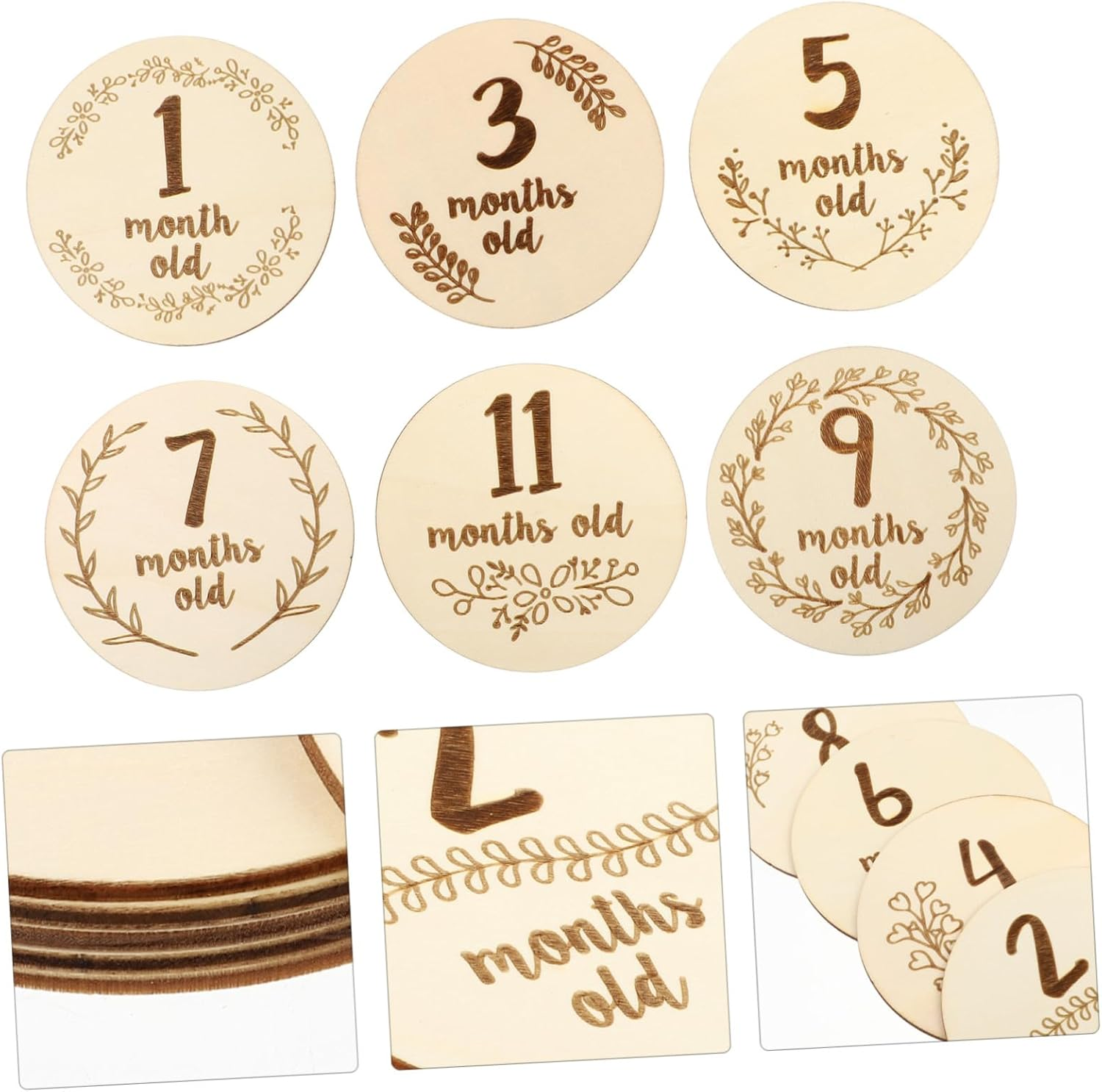 Baby Milestone Cards and Infant Monthly Cards for Newborns, Double-Sided Photo Props, 6Pcs Set for Commemorating Growth image number 4