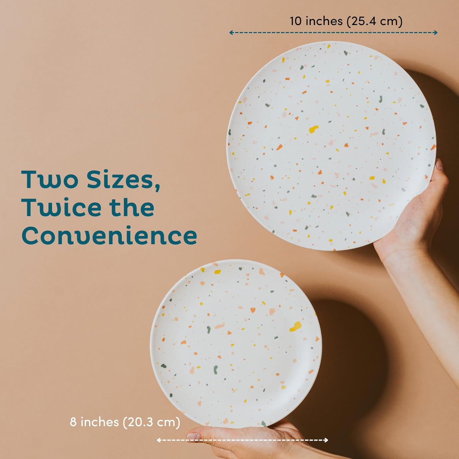 Nook Theory 4 Pack Reusable Bamboo Plates - Non-Toxic Toddler and Kids Plate, Dishwasher Safe, Not Microwavable Dinnerware (Celebration 10") image number 7