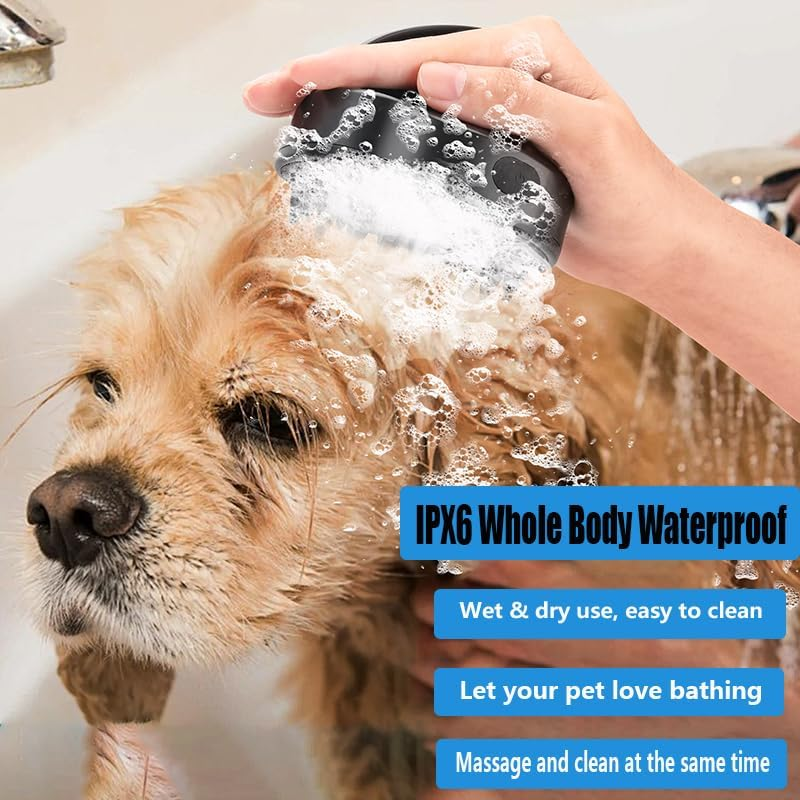 Electric Cat Brush - Pet Bath Brush Rechargeable with Non-Slip Soft Silicone Handle - Self-Cleaning Massage Comb Waterproof for Dogs and Cats image number 2