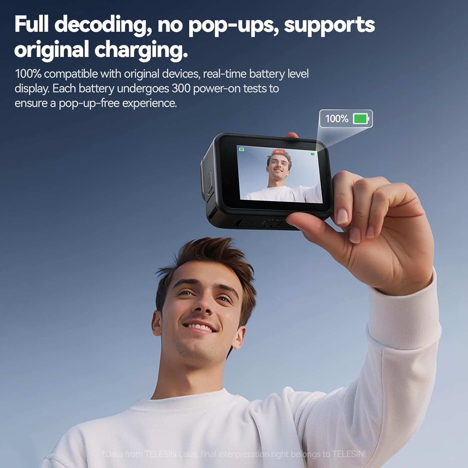 TELESIN Hero13 Battery (2-Pack) for Gopro 13 Black, Long Lasting Large Capacity as Original Enduro Batteries Support Fast Charge for Go Pro Hero 13 Black Camera Charger Accessories image number 5