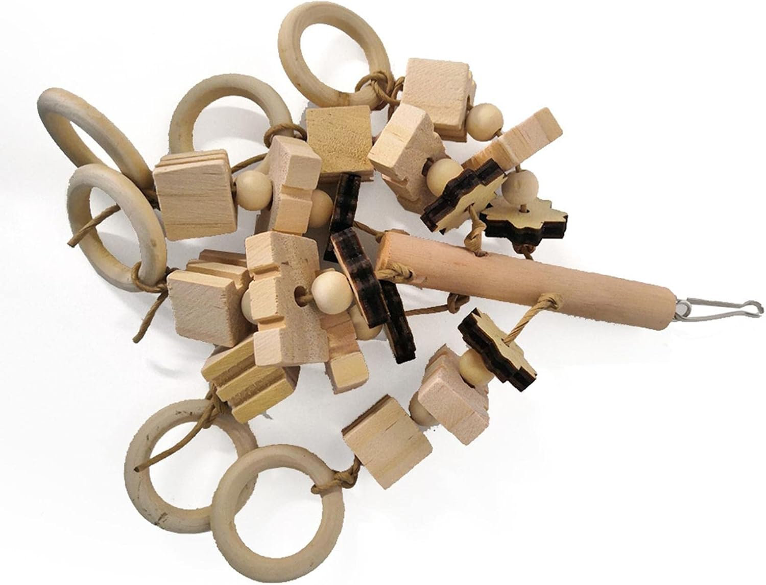 Large Parrot Chewing Toys Wooden Blocks for Cockatiel Parakeet Bird image number 1