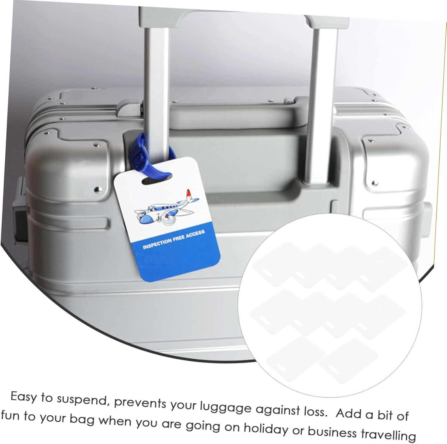 DIKACA 10Pcs Aluminum Sublimation Luggage Tags Double-Sided Blank Heat Transfer Name Tags for Suitcases Travel Identifier for Men Women image number 3