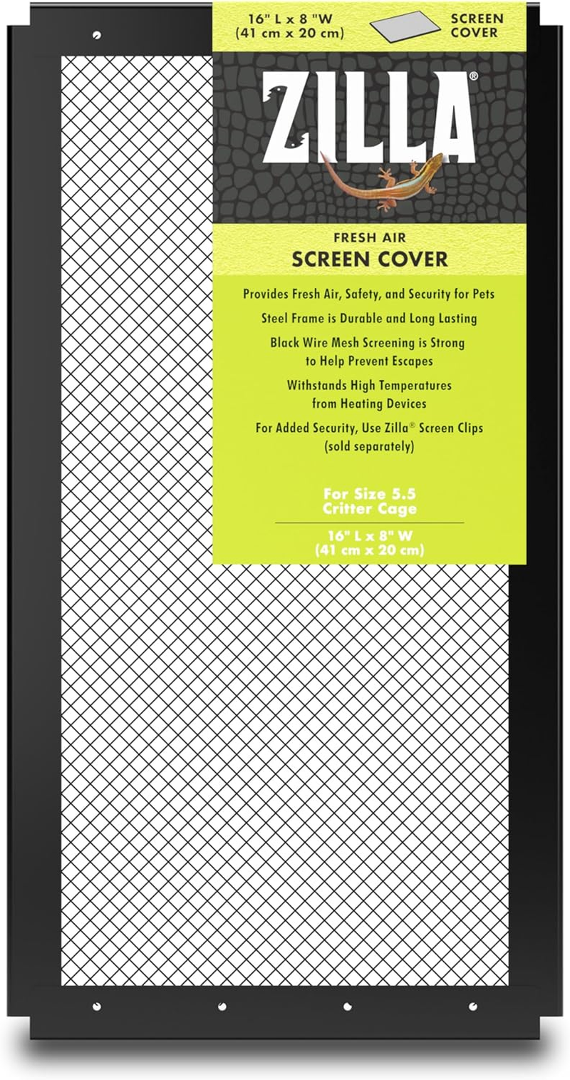 ZILLA Reptile Terrarium Covers Fresh Air Screen, 16" X 8", Black (100111479) image number 2