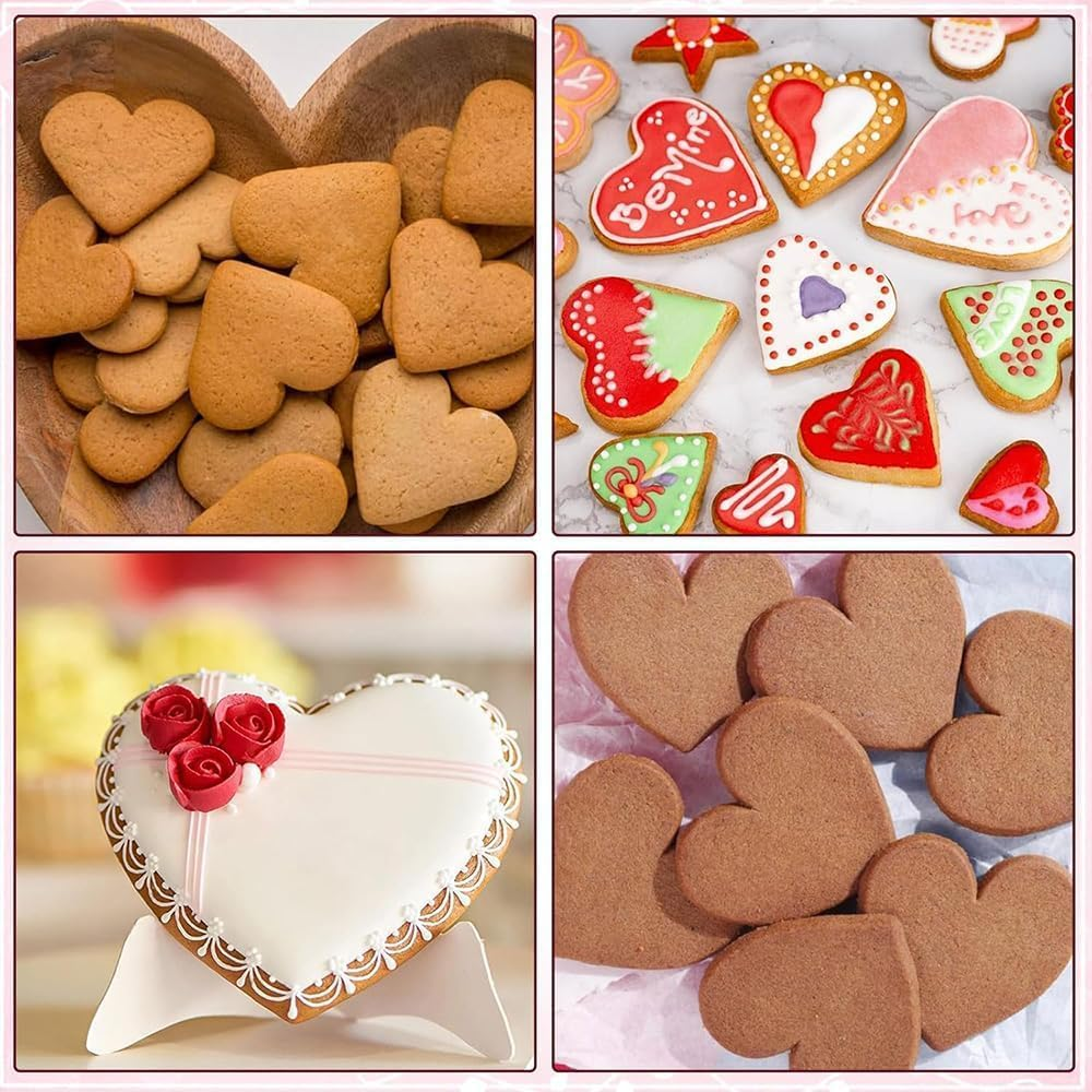 7Pcs Heart Shaped Cookie Molds, Stainless Steel Biscuit DIY Baking Molds Ideal for Valentine&rsquo;S Day, Wedding and Anniversary Parties image number 1