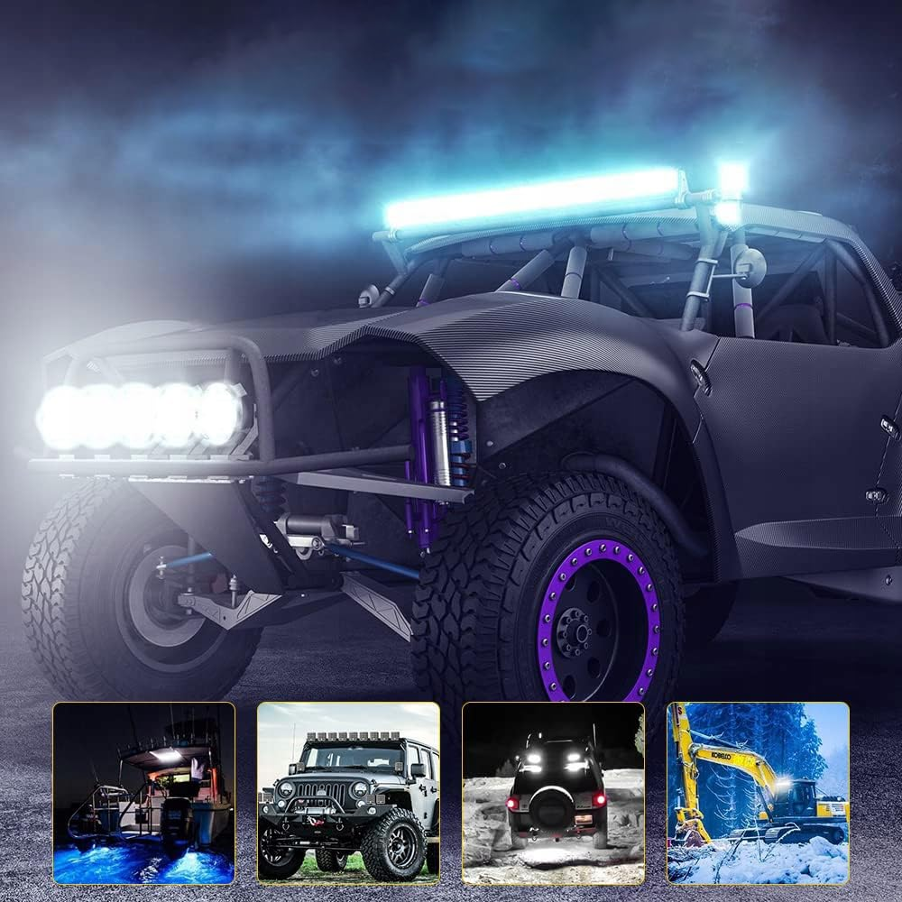 LED Light Bar Wiring Harness Kit 300Cm 18AWG 2 Leads Heavy Duty 12V 30A Car on off Waterproof Switch Power Relay Blade Fuse off Road Lights Work Light