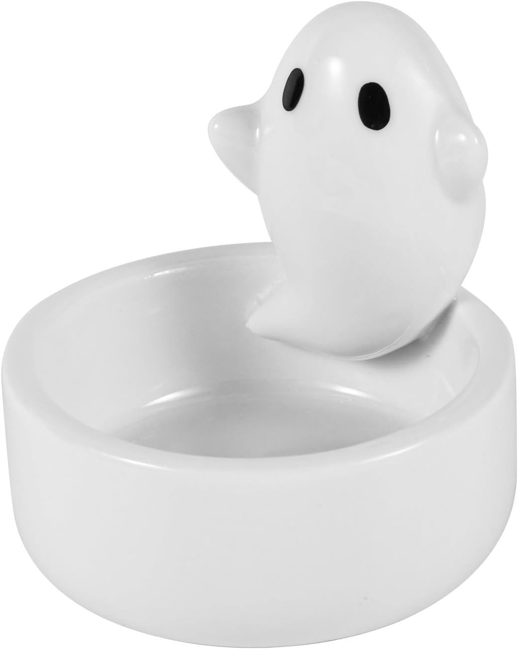 Ghost Candle Holder, White Ceramic Candlestick Cartoon Cute Ghost Figurines Scented Candle Holder for Girls Women Halloween Birthday Gift Home Table Decoration image number 5