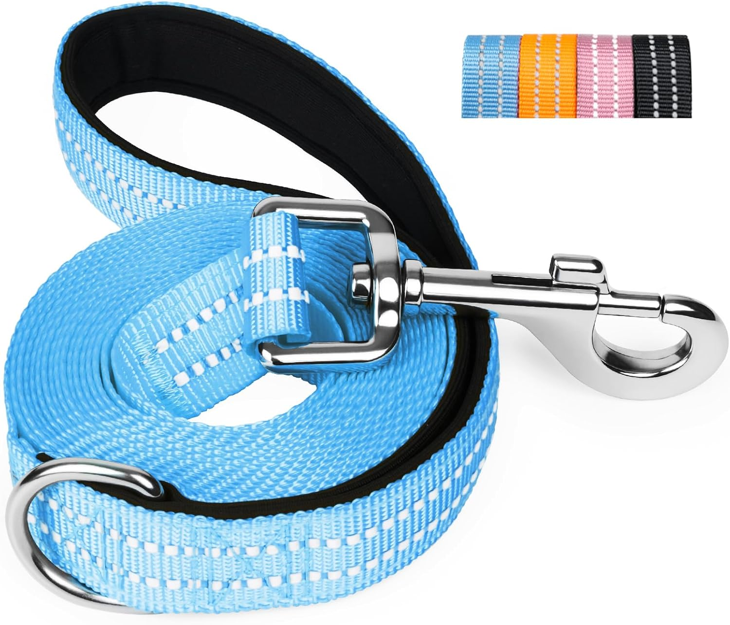 Xiaz 6 Feet Dog Training Leash, Nylon, Pink, Reflective, Padded Handle, 550 LBS Bearing, Lightweight Suitable for Small, Medium Dogs and Cats