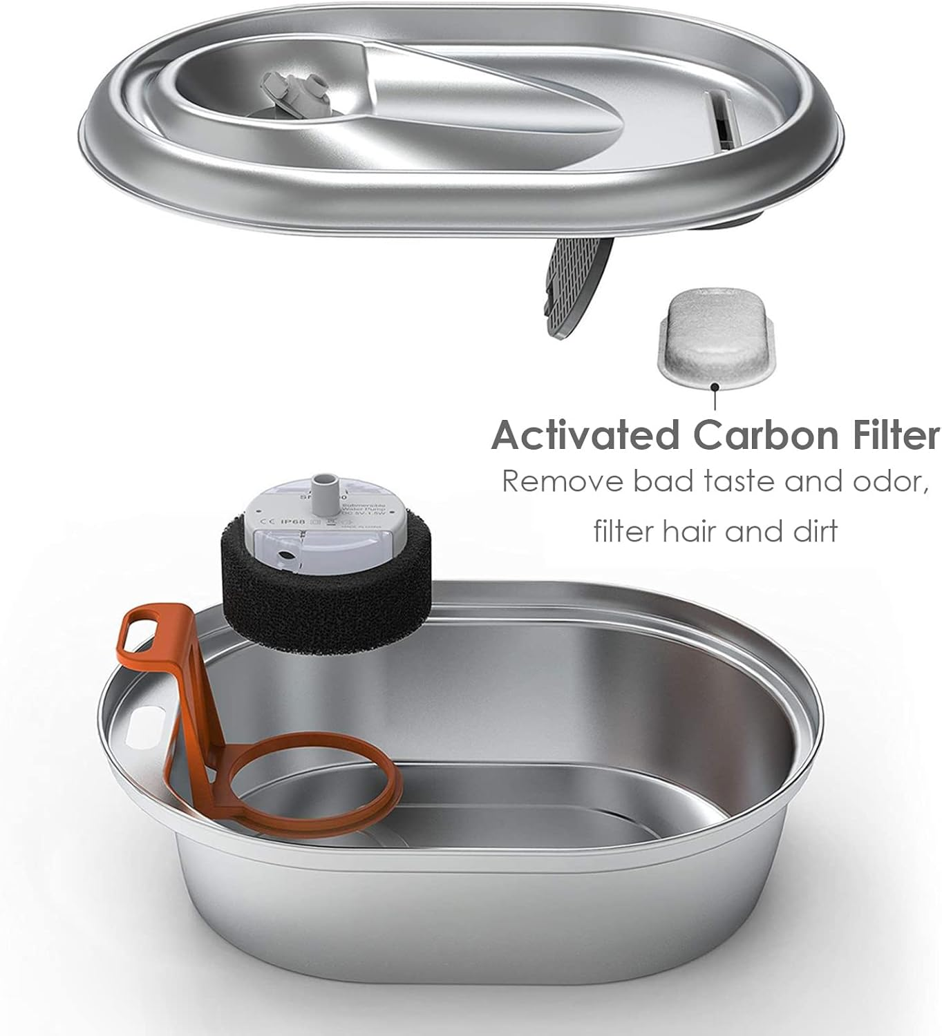 Damohony Pet Water Fountain Filters Rectangle Replacement, Replacement Sponge Filters Compatible for PETLIBRO Stainless Steel Cat Water Fountain image number 1