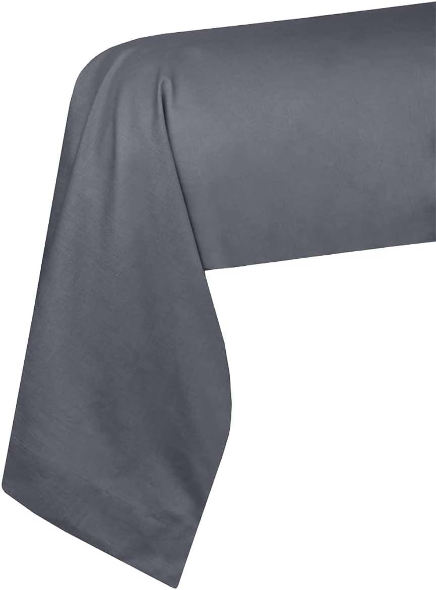 Lovely Casa - Bolster Pillowcase - Size 45 X 185 Cm - 100% Oeko-Tex Certified Cotton - Excellent Quality - Slate Colour - Eden Model - Bed Linen for Home - Soft and Comfortable - Unisex