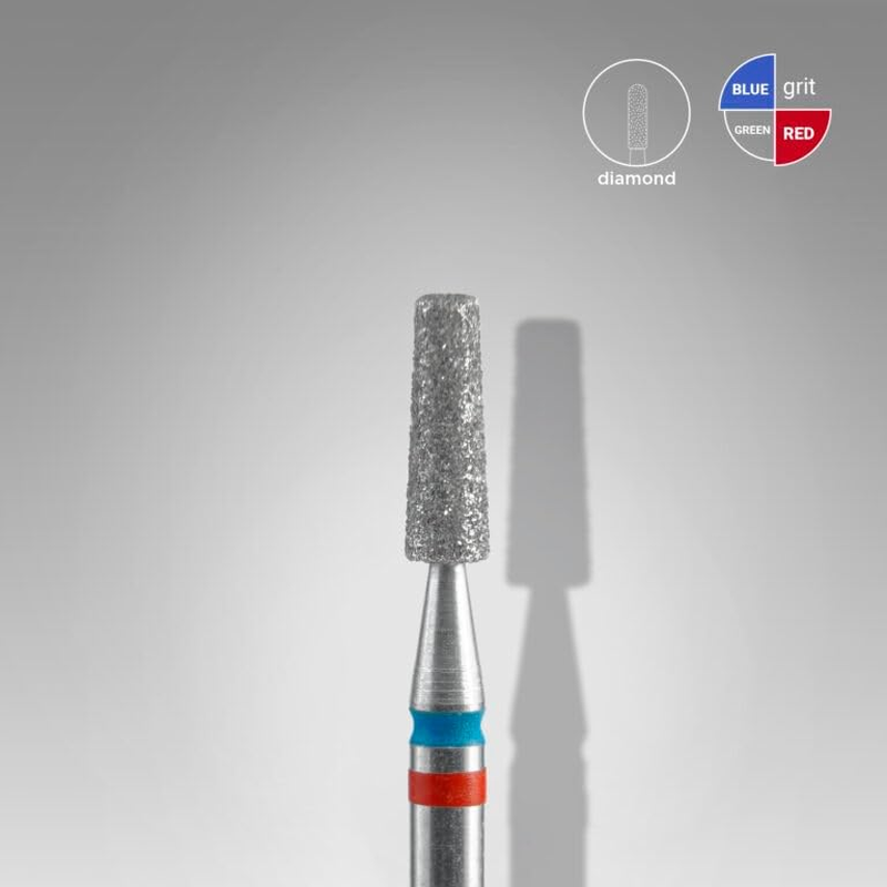 STALEKS PRO by Natury Nails Set of 3 Diamond Cutters Duo Cone Red Blue 2.5 X 8 Mm Cuticle Manicure Pedicure Cone Shape (Soft/Medium Grit) image number 1