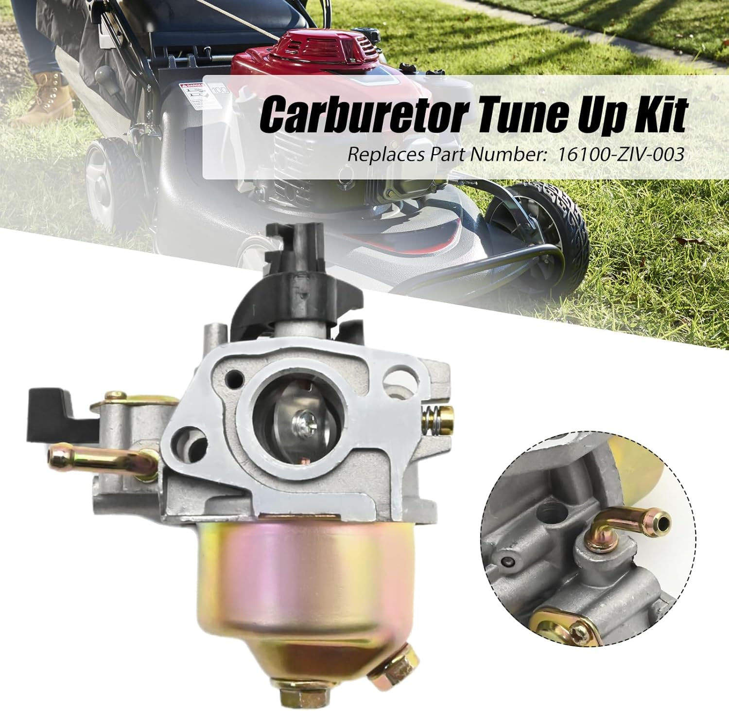 SYOWADA 16100-ZIV-003 Carburetor Tune up Kit, Replacement for Honda GXV160 HRU196 HRU216 5.5HP Lawn Mower image number 4