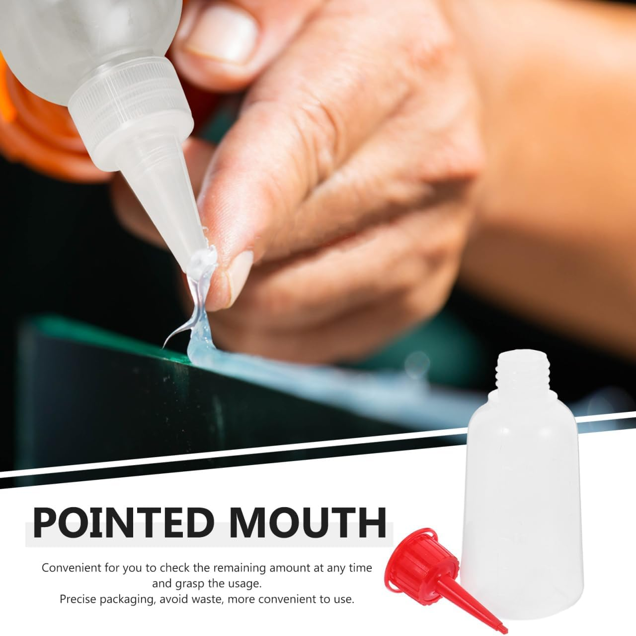 OSALADI Pack of 10 Transparent Glue Bottles Applicator Bottle with Narrow Tip Bottles for Applying Adhesive Paint Spray Bottles Needle Tip Glue Bottle LDPE Red image number 3