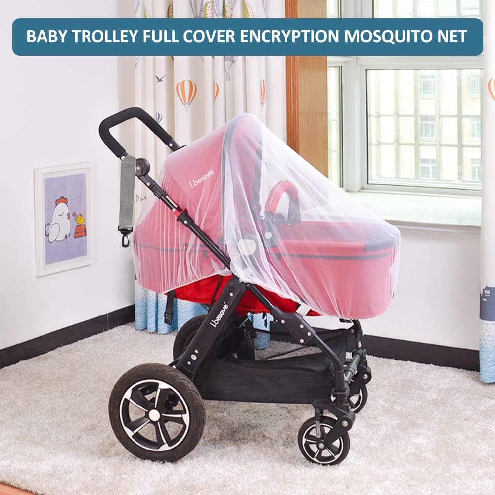 Universal Mosquito Net, Universal Insect Protection, Pram Hook, Breathable Fly Net, Pram Mosquito Net, Insect Protection, Mosquito Net, for Prams, Travel Cot, Baby Beds, Tear-Resistant and Washable image number 5