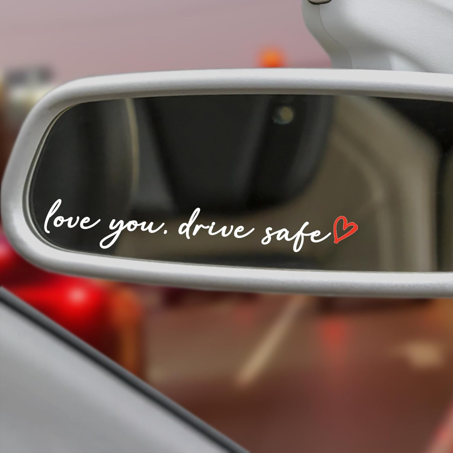 3X Love You, Drive Safe Holographic Car Mirror Decal Stickers for Cars Rearview Decal for Women Cute Decals Vinyl Affirmation Stickers for Window, Tumbler and Water Bottle (White) - Bee-Style 2 image number 5