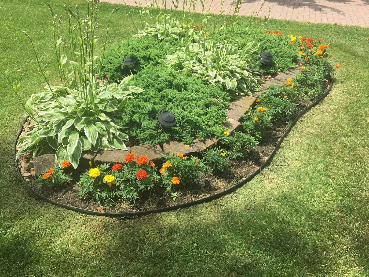 Garden Edging Border, 40Ft Landscape Edging with 40 Spikes for Lawn 2 Inch Tall(Black, 40FT) image number 2