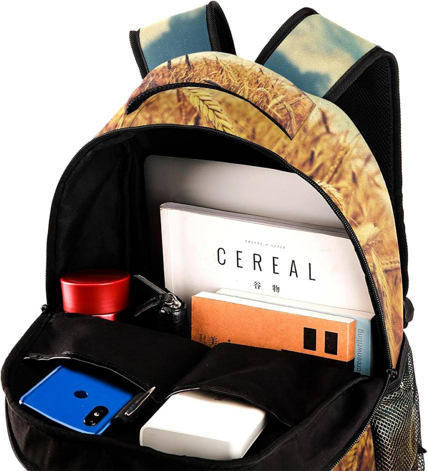 Sunny Wheat Field Backpack Students Shoulder Bags Travel Bag College School Tote Backpacks image number 4