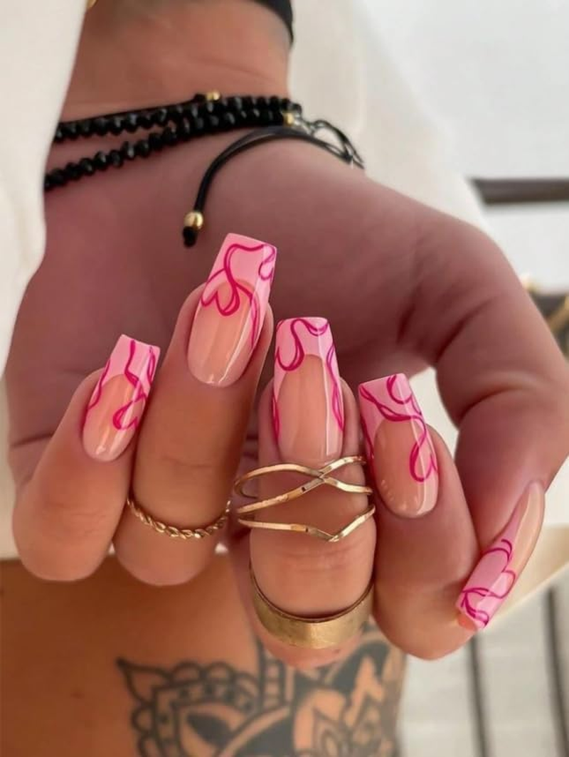 Press-On Nails, Classic Square, 24 Pieces, Reusable Nails with Protective Coating, Trending, Luxury (Dark Glitter - Square round - Holographic Glitter) image number 1