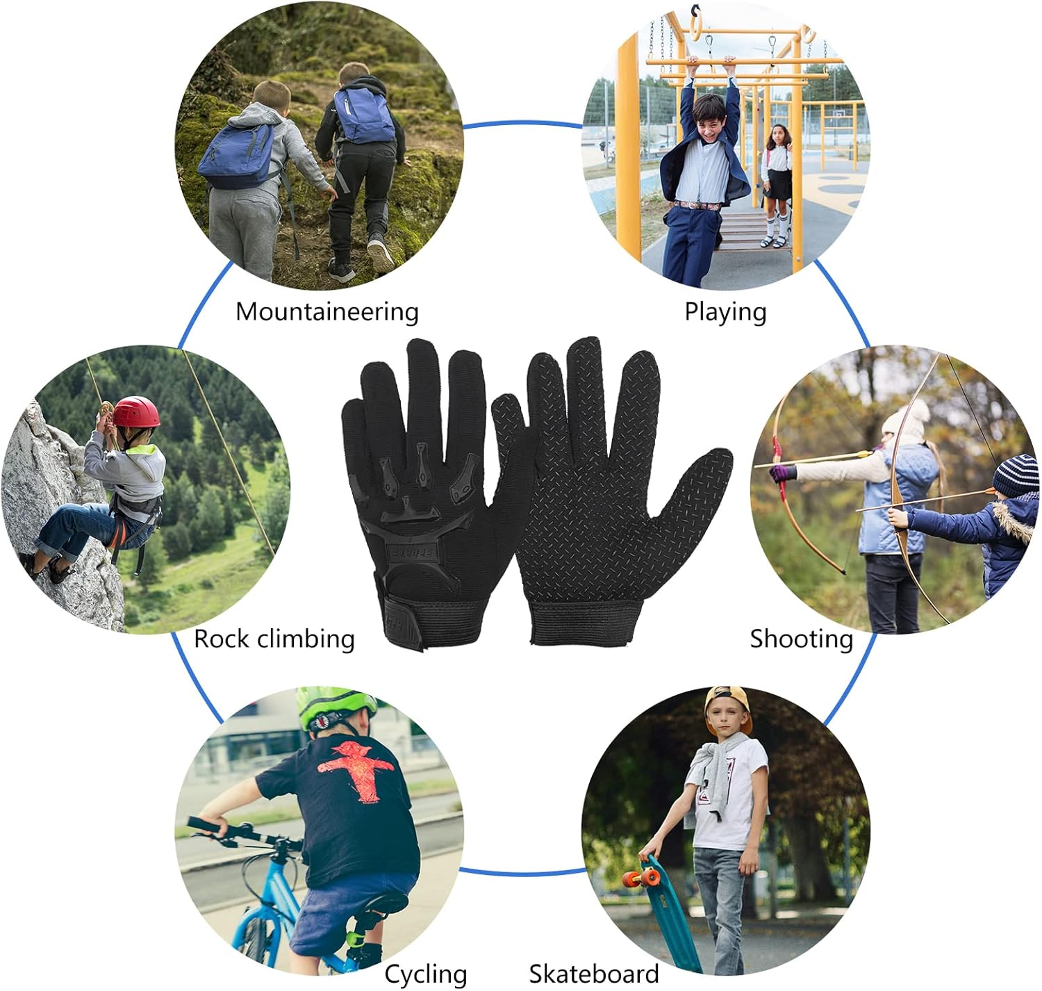 Long Keeper Kids Cycling Gloves Anti-Slip Children Sports Gloves for Junior Boys Girls Youth Full Finger Bike Gloves with Grip for Biking Scooter Climbing image number 2