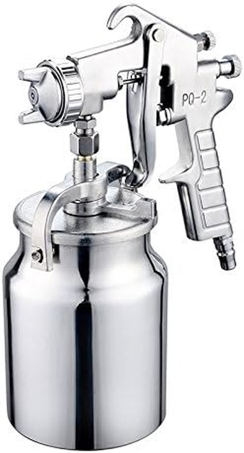 NUZAMAS Suction Feed Air Spray Paint Gun 2.0Mm Stainless Nozzle 1000Ml Capacity Airbrush Painting Tool for Car Furniture Painting Hand Held Paint Sprayer image number 3