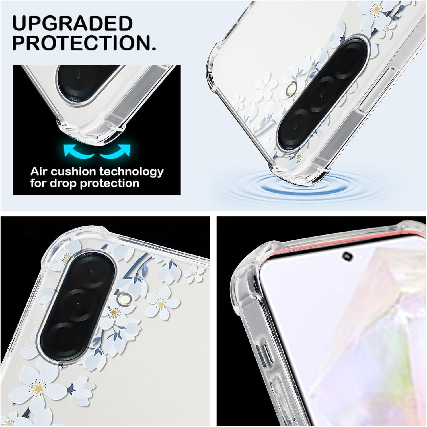 Saqmkil Transparent Case for Samsung Galaxy A36, Aesthetic Pattern Motif Design Women Girls Women Thin Mobile Phone Case Soft Cute Shockproof Clear Case Protective Case for Samsung A36 6.64 Inches image number 5