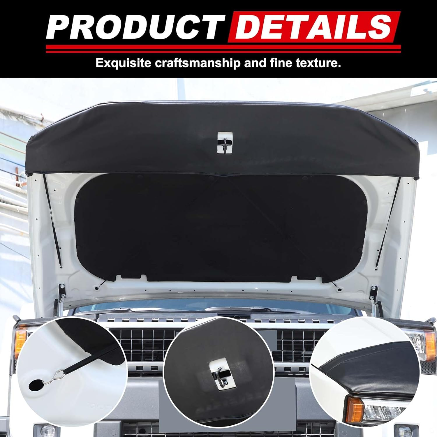 Yinaniutos Bonnet Protector Compatible with Toyota Land Cruiser Prado 250 2024-2025 Accessories | Leather Front Hood Bonnet Stone Guard Cover | 1PC Set image number 2