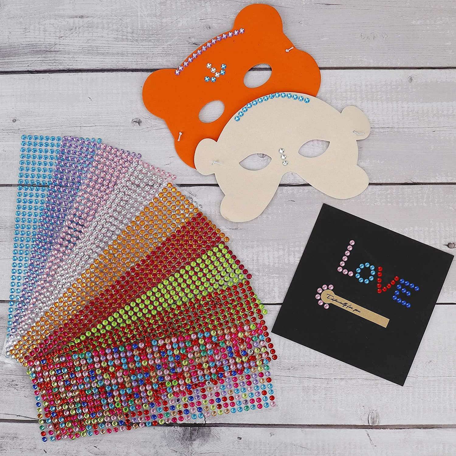 Rhinestone Stickers Self-Adhesive Jewels Sticker for Kids DIY Craft Cards Embellishment Diamond Gem Decorations, Wedding Decorations, Body, Nail, Scrapbooking Embellishment (9 Coloured Stickers) - 8 Silver Stickers image number 4