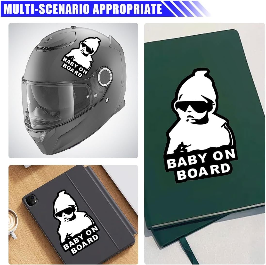 Baby on Board Sticker for Car, Funny Baby Safety Car Signs, Adhesive/Removable/Reflective/Waterproof, Cute Safety Caution Decal, No Need for Magnet or Suction Cup (1PC) image number 4