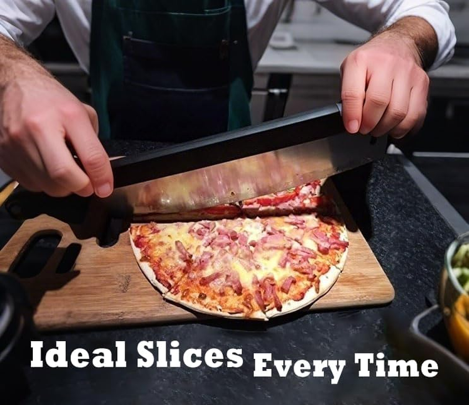 Heavy Duty Pizza Cutter Rocker Blade with Cover &ndash; Premium Stainless Steel Pizza Slicer with Protective Sheath, Ergonomic Non-Slip Handle, Dishwasher Safe for Easy Cleaning image number 6