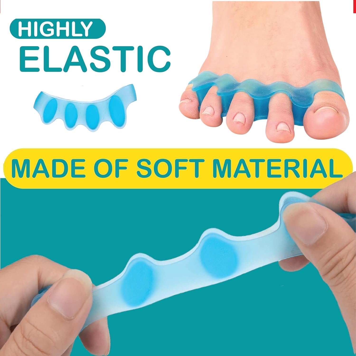 10 Pcs Gel Toe Separator, Toe Spacers, Toe Stretcher, Toe Corrector for Bunion Relief, Yoga Toes, Hammer Toe, Hallux Valgus image number 1