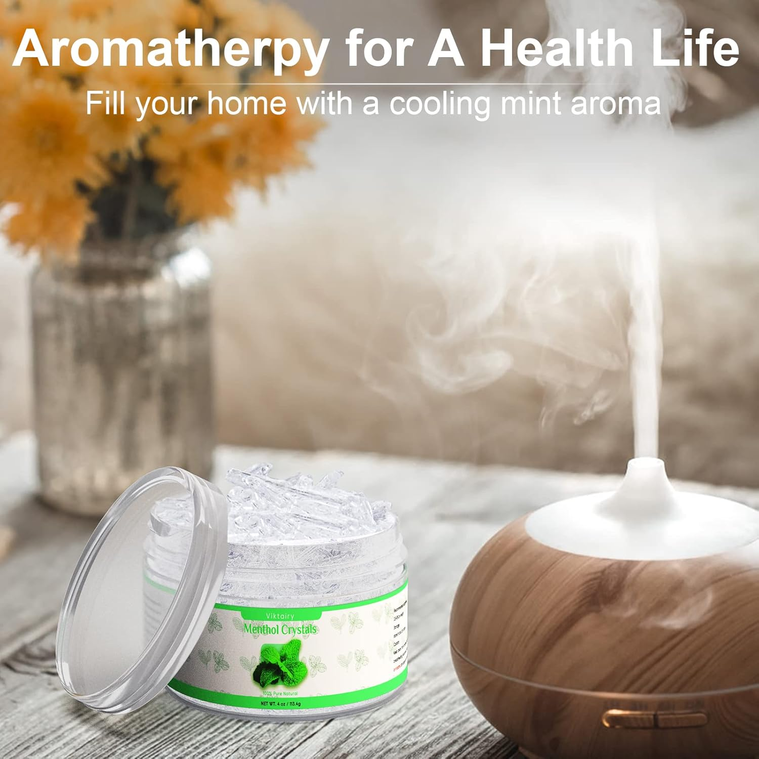 Viktairy Menthol Crystals 4 Oz, 100% Pure Organic Mint Crystals | Great for Making Shower Steamers, Creams and Soaps image number 6