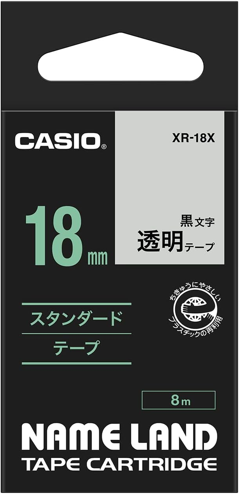 Casio Nameland Label Writer Genuine Tape 18Mm XR-18X Clear with Black Letters image number 3
