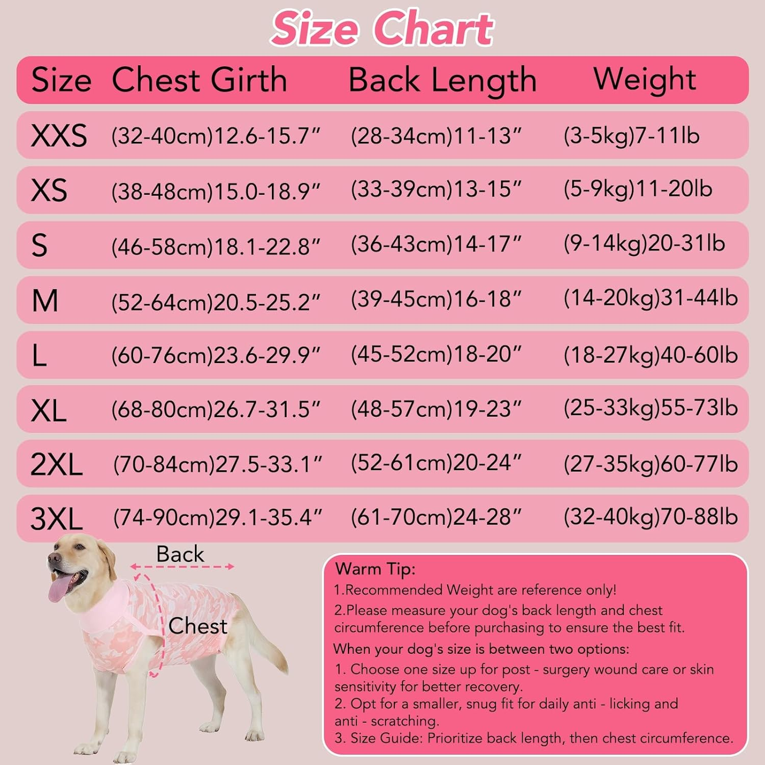 KIKNIN Recovery Suit for Dogs Cats after Surgery, Professional Dog Recovery Suit Abdominal Wounds Bandages for Female and Male Dogs,Prevent Licking Dog Onesies Pet Post-Operative Vest(Light Pink,L)