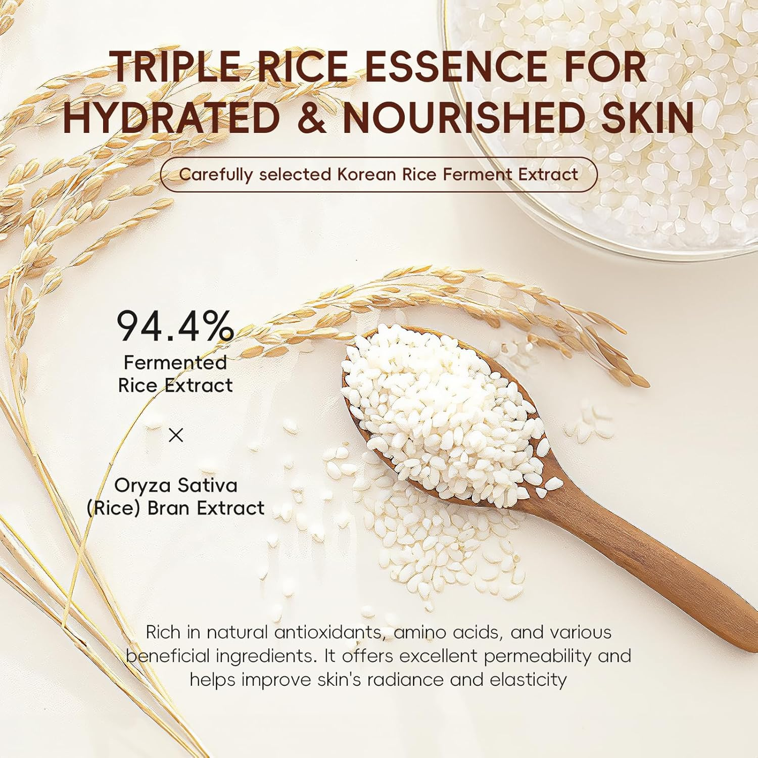 LAIKOU Rice Radiance Facial Skin Care Products Set - 94.4% Fermented Rice Extract, Additive - Free, Beauty & Skincare Gift for All Skin Types image number 6