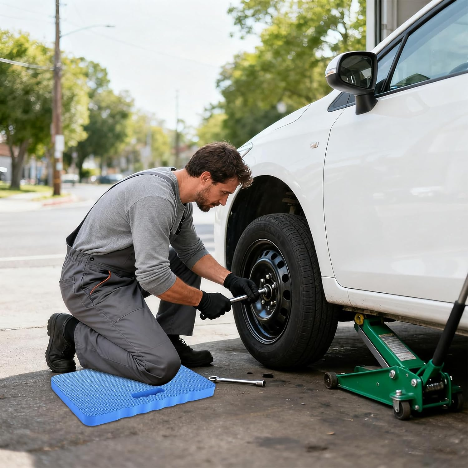 APACALI Pack of 3 Knee Cushions Garden Blue, 43 X 28 X 4 Cm Thick Garden Knee Cushion, Water-Repellent Knee Pad Garden, Knee Cushion, Multi-Purpose Cushion for Work, Yoga, Gardening, Baby Bath