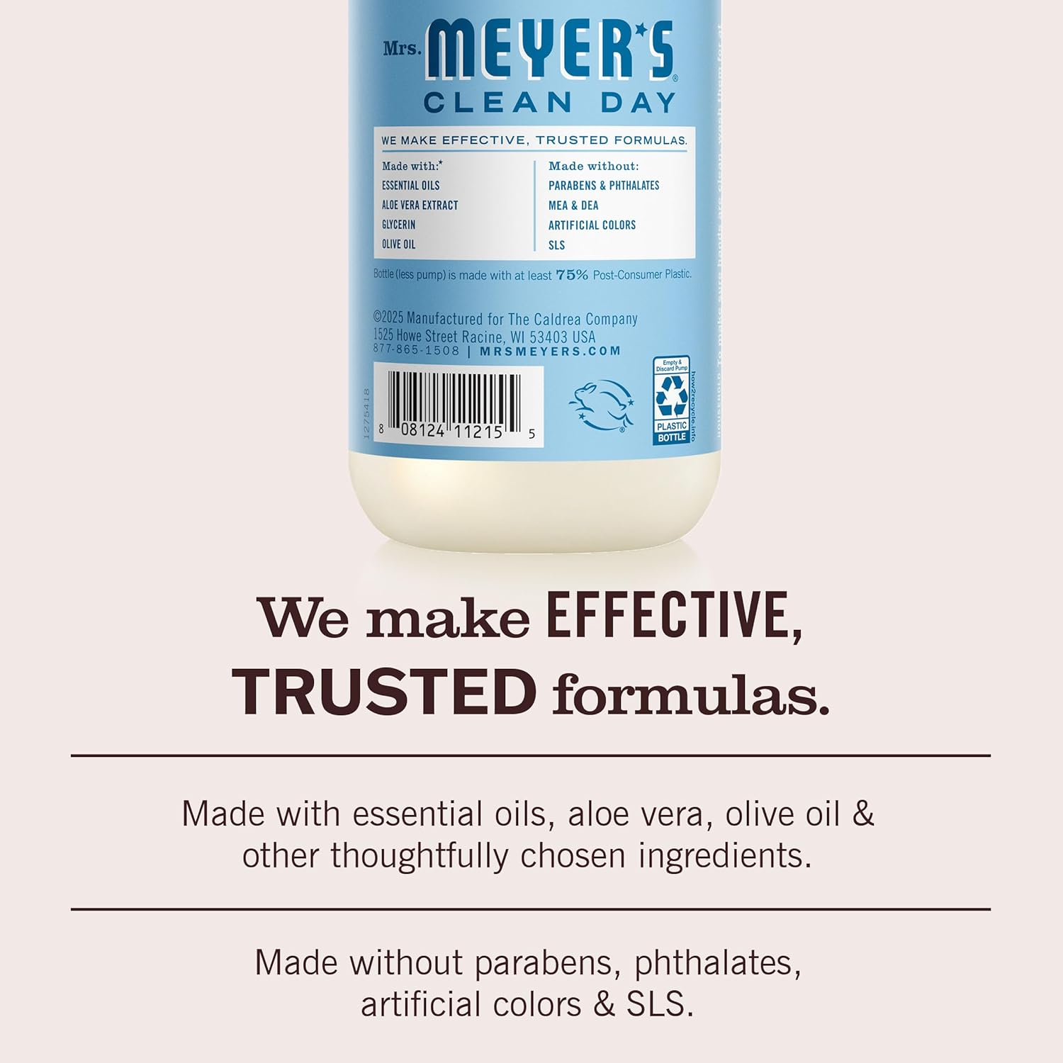 Mrs. Meyer&rsquo;S Clean Day Liquid Hand Soap, Rain Water Scent, 12.5 Oz Bottle (Pack of 3) image number 4