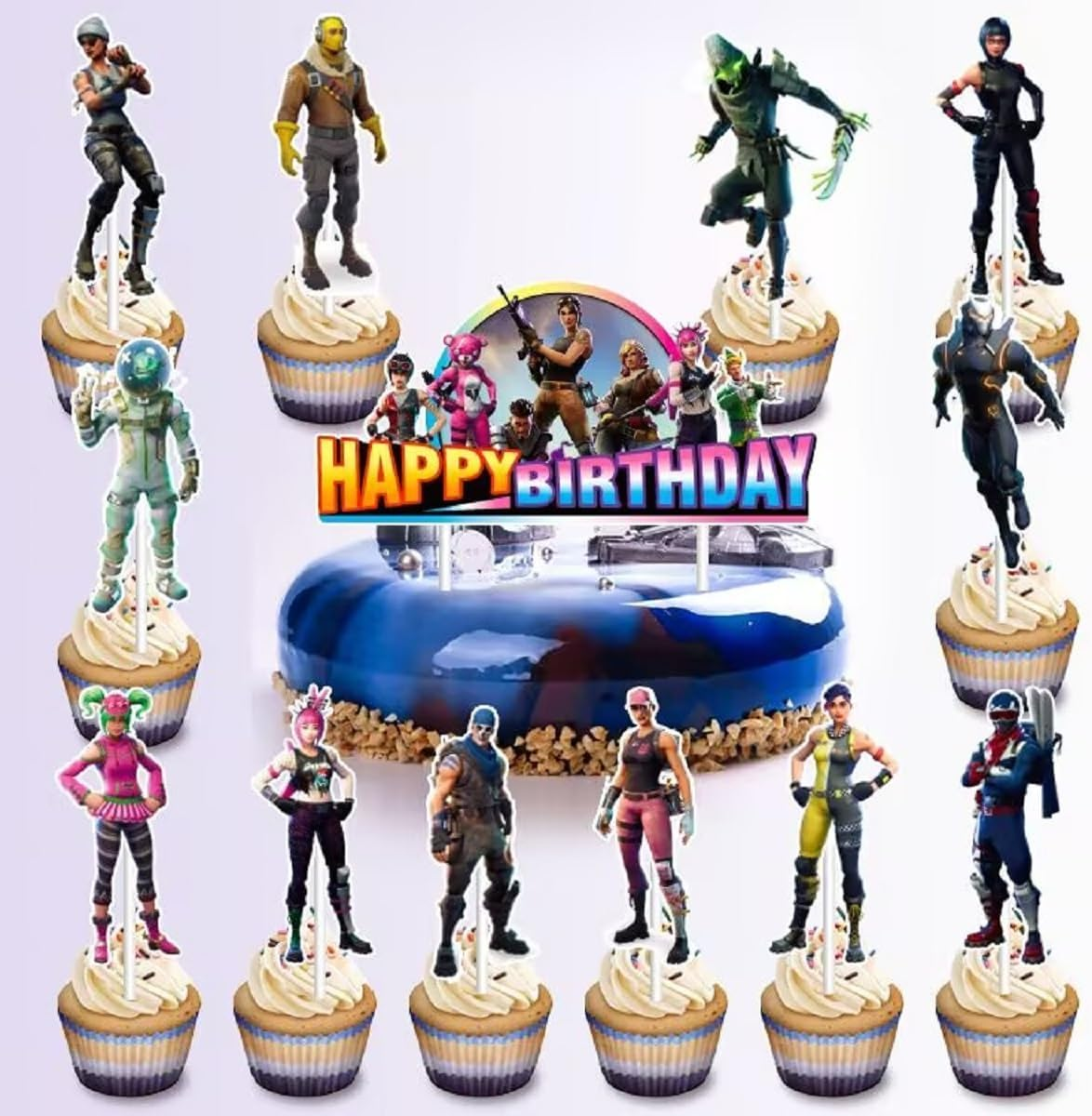 PYAOGG Stitch Cake Topper, 25 Pcs, Blue, Perfect for Children'S Birthday Parties image number 2