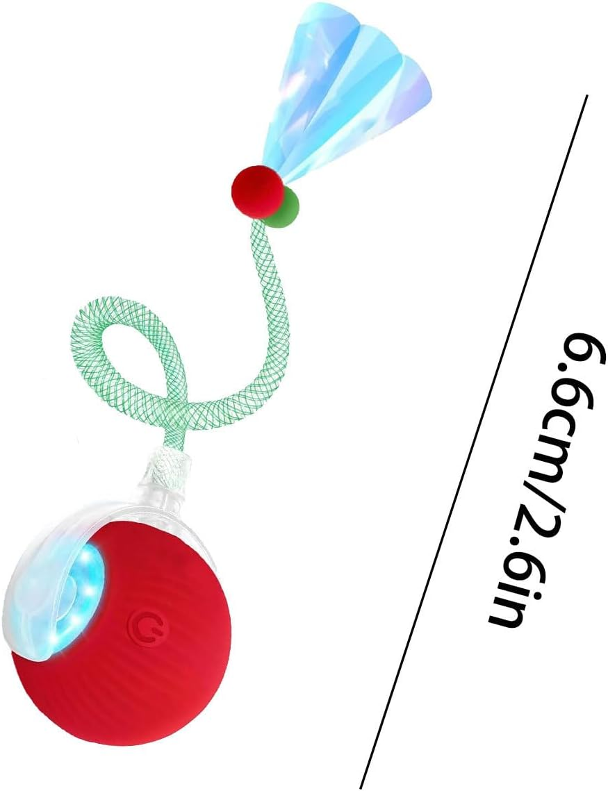 Cat Ball Toy | Automatic Smart Kitten Toys with Elastic Mesh Tail - Pet Games for Mental Stimulation Exercise Training Hunting Simulation Scratching Post Floor image number 4