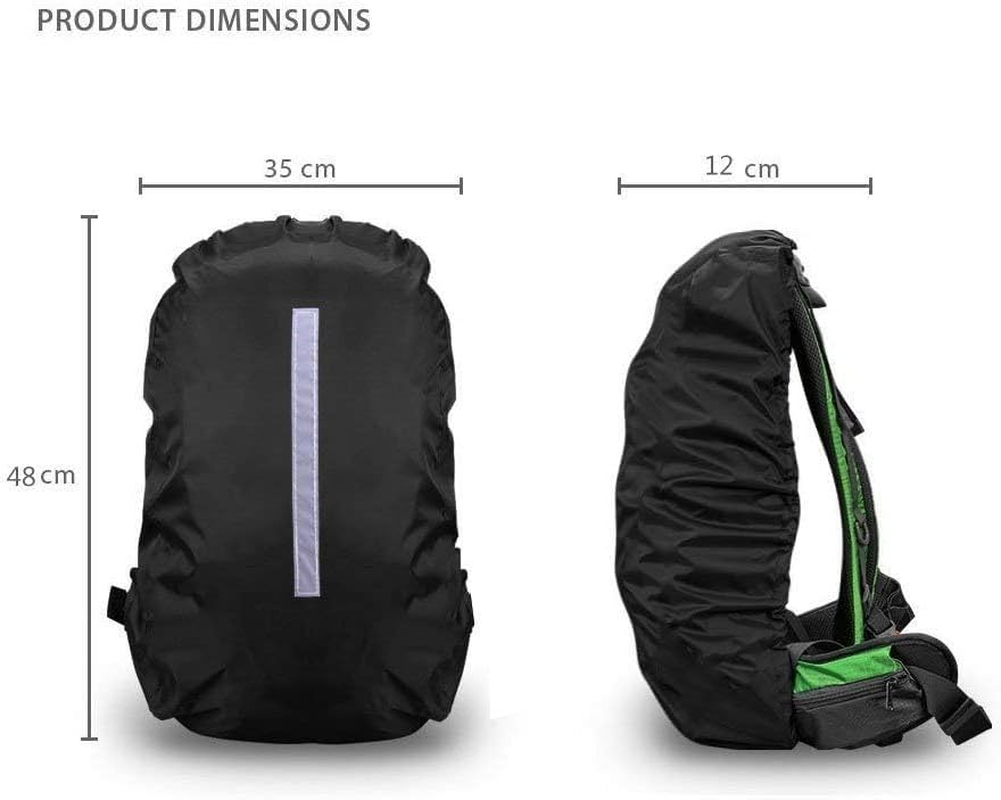 MOOCY Hi-Visibility Backpack Rain Cover with Reflective Strip 100% Waterproof Ultralight Backpack Cover, Storage Pouch, for Hiking, Camping, Biking, Outdoor, Traveling image number 5