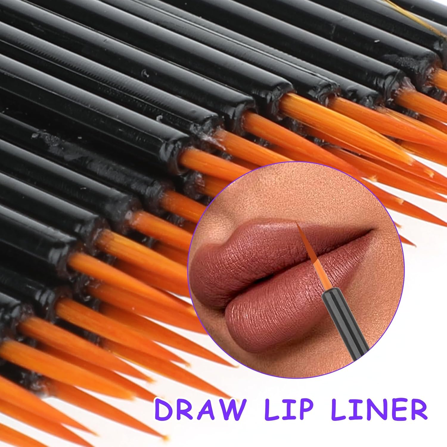 100 Pack Disposable Eyeliner Brushs, Fine Point Applicator Makeup Eyeliner Wands Eyelash Applicator Cosmetic Eye Wands Makeup Brushes Tools(Black) image number 3