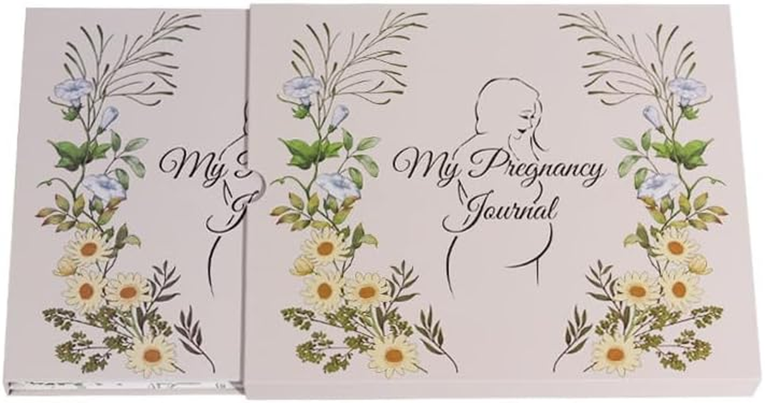 JUNART Pregnancy Journal,Hardcove Pregnancy Book for Mom to Be with Case Protection,Scrapbook Treasure Pregnancy Memories for Expecting Mothers