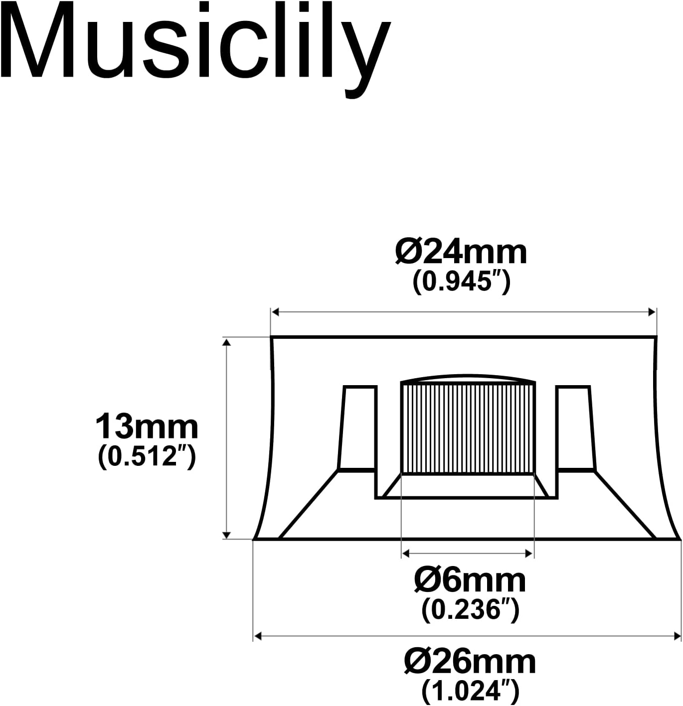 Musiclily Pro Metric Coarse 18-Spline Guitar Knobs Tone Volume Speed Control Knobs for Epiphone Les Paul SG Style Electric Guitar, Cream (Set of 4) image number 3
