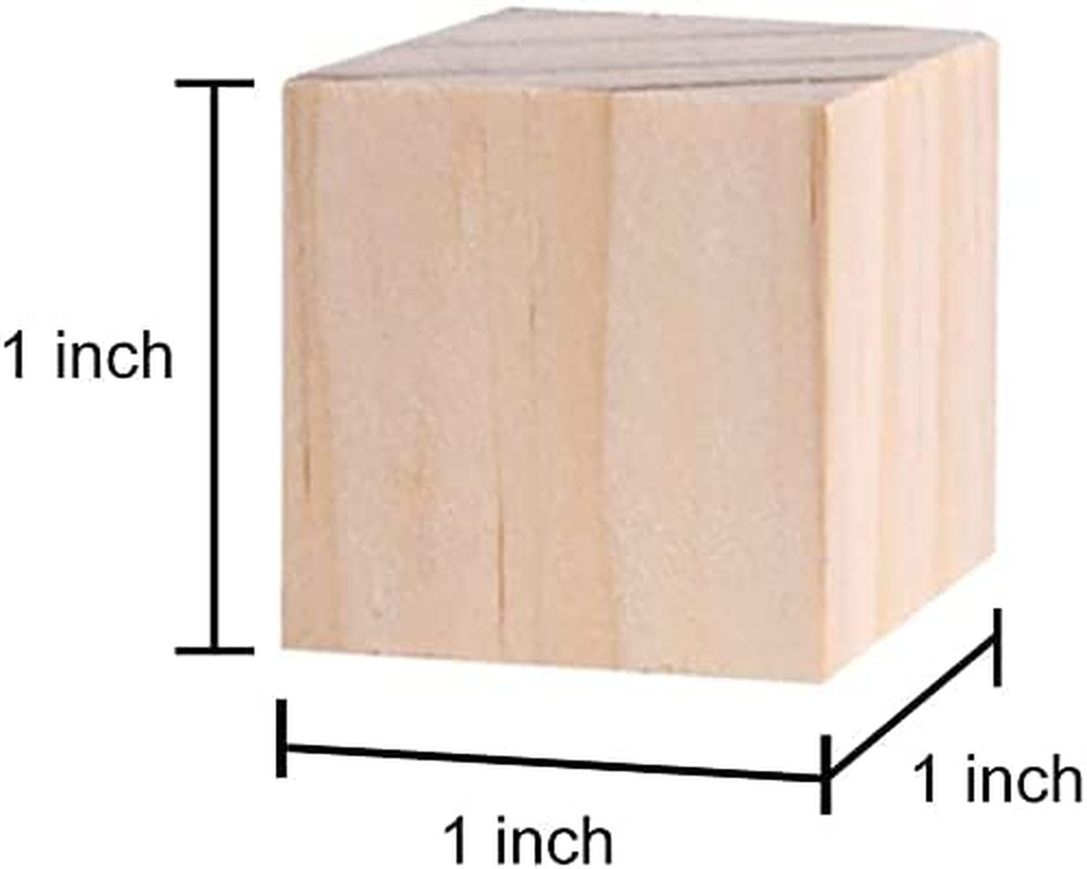 William Craft 130Pcs 1 Inch Natural Solid Cube Wooden Unfinished Craft Wood Blocks Wood Cubes for DIY Craft Gifts (130Pcs) image number 2